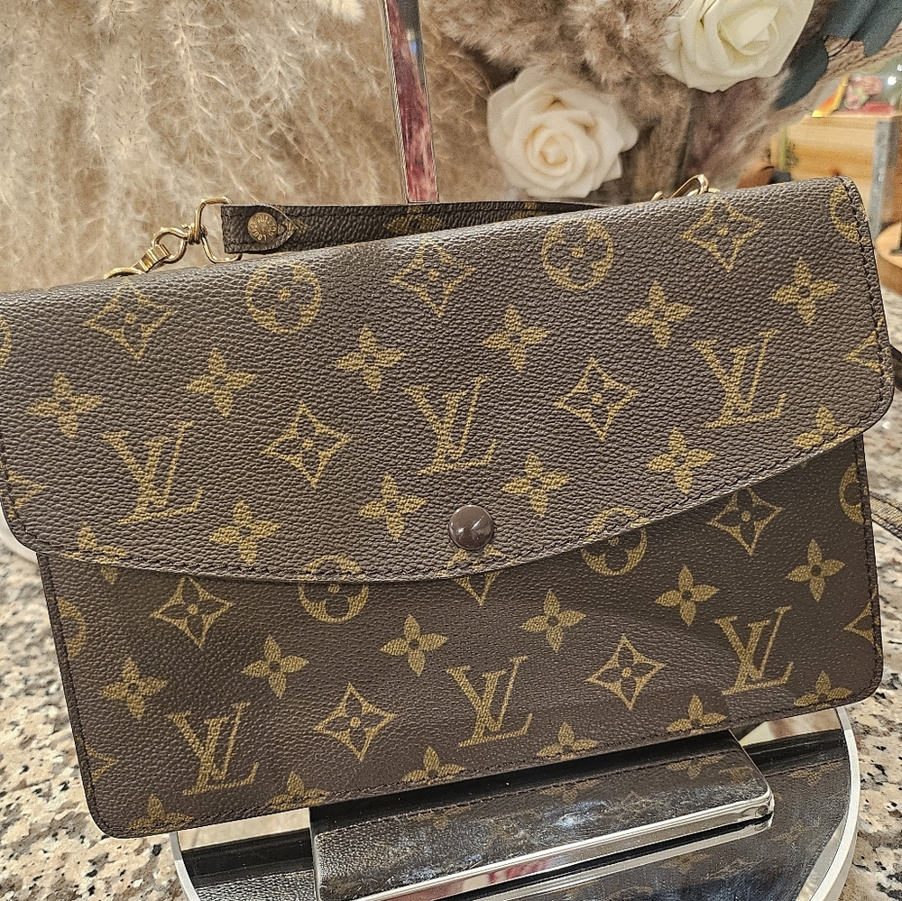Louis Vuitton Brown Monogram Canvas Crossbody Clutch